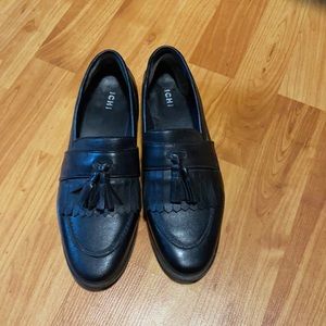 - DONATING SOON Ichi Black Leather Loafers - EU size 38